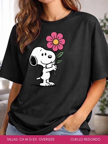 PLAYERA SNOPPY FLOR