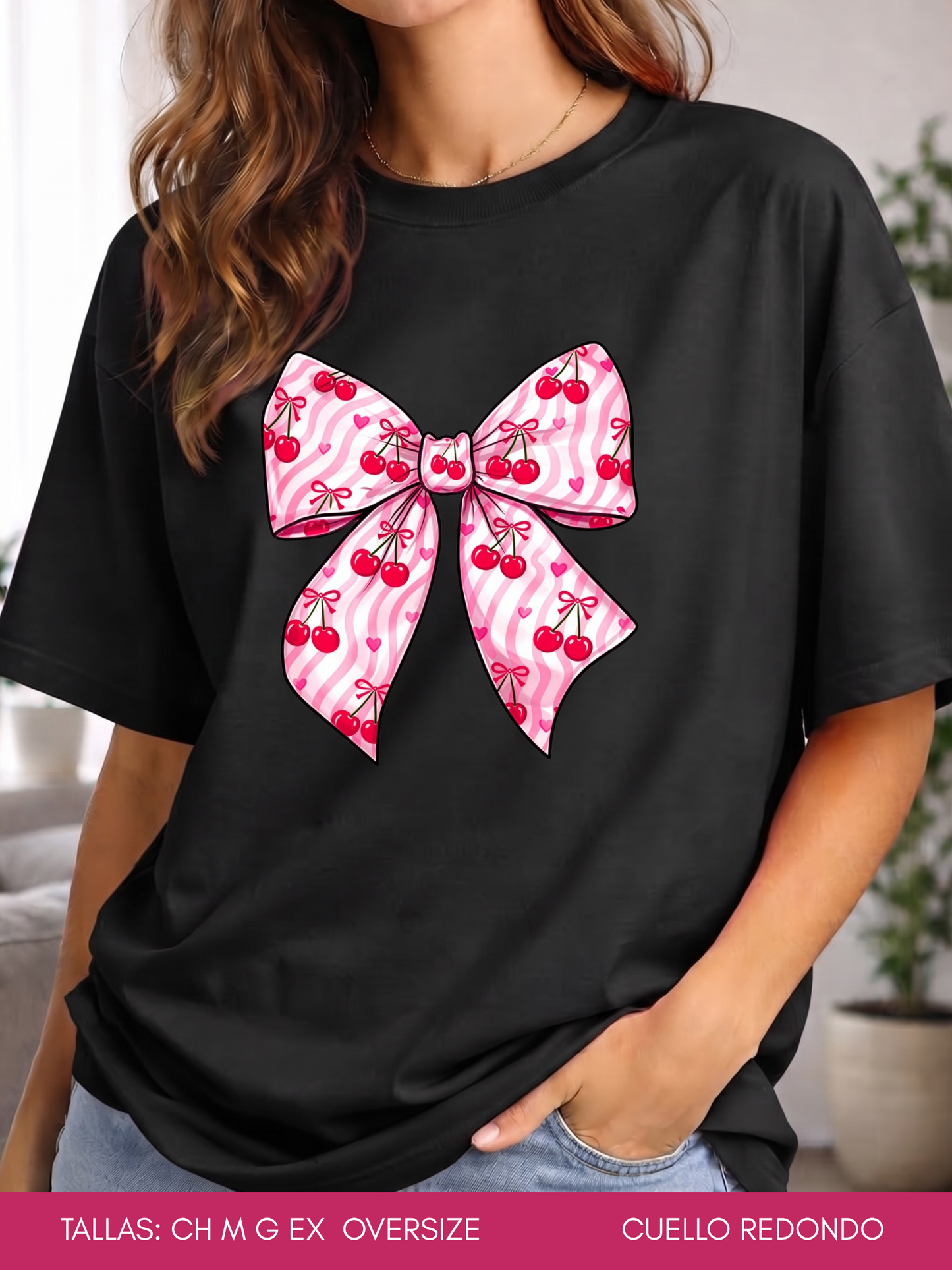 PLAYERA MOÑO CEREZAS