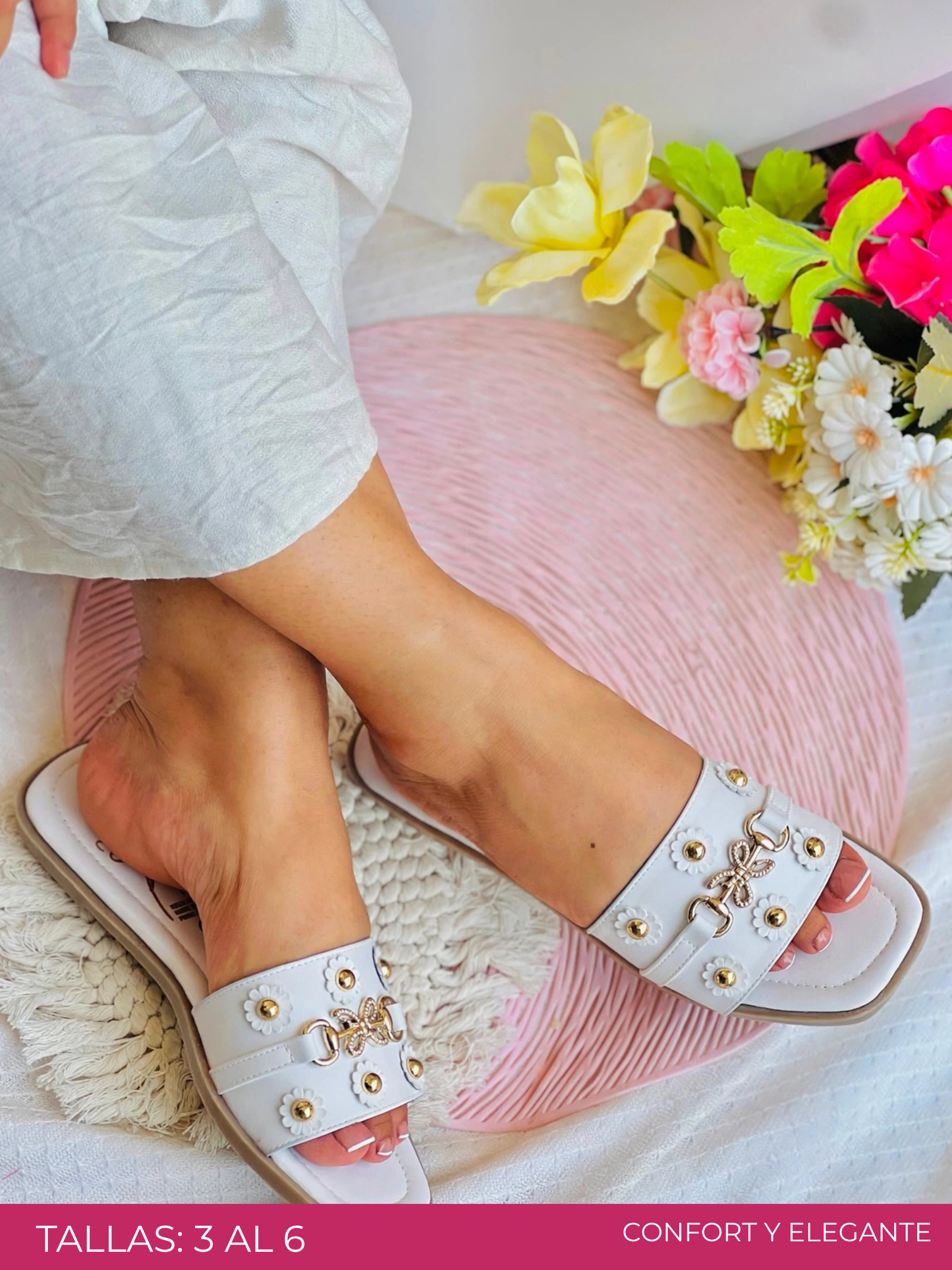 S FLORES HERRAJE BLANCO