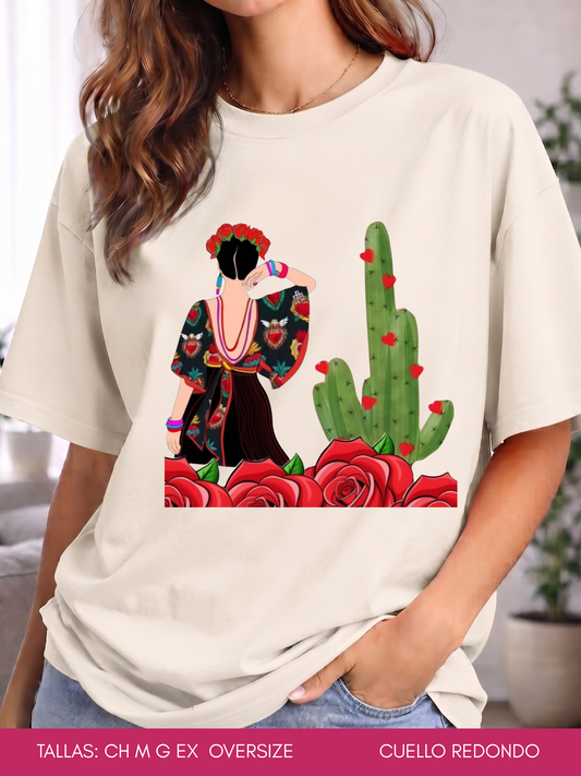 PLAYERA FRIDA CACTUS